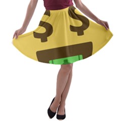 Money Face Emoji A-line Skater Skirt by BestEmojis