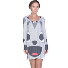 Cat Smile Long Sleeve Nightdress by BestEmojis