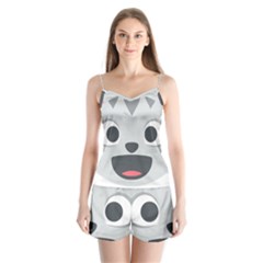 Cat Smile Satin Pajamas Set by BestEmojis