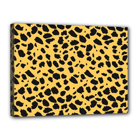 Skin Animals Cheetah Dalmation Black Yellow Canvas 16  X 12  by Mariart