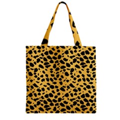 Skin Animals Cheetah Dalmation Black Yellow Zipper Grocery Tote Bag by Mariart