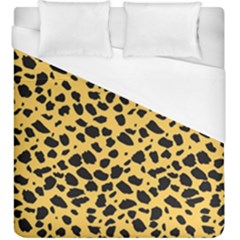 Skin Animals Cheetah Dalmation Black Yellow Duvet Cover (king Size) by Mariart