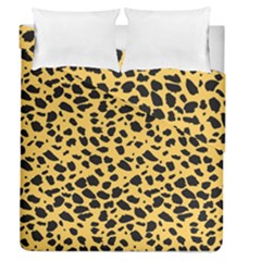 Skin Animals Cheetah Dalmation Black Yellow Duvet Cover Double Side (queen Size) by Mariart