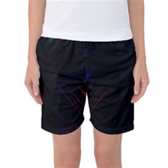 Streaks Line Light Neon Space Rainbow Color Black Women s Basketball Shorts by Mariart