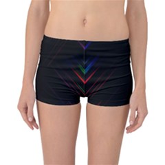 Streaks Line Light Neon Space Rainbow Color Black Reversible Bikini Bottoms by Mariart