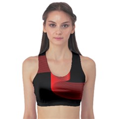 Tape Strip Red Black Amoled Wave Waves Chevron Sports Bra