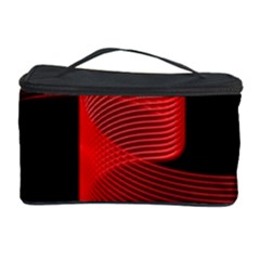 Tape Strip Red Black Amoled Wave Waves Chevron Cosmetic Storage Case by Mariart