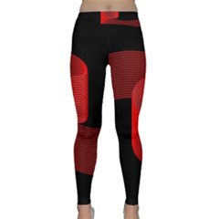 Tape Strip Red Black Amoled Wave Waves Chevron Classic Yoga Leggings by Mariart