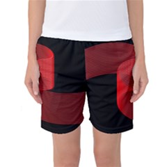 Tape Strip Red Black Amoled Wave Waves Chevron Women s Basketball Shorts by Mariart