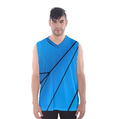 Technical Line Blue Black Men s Basketball Tank Top by Mariart