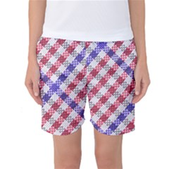 Webbing Wicker Art Red Bluw White Women s Basketball Shorts by Mariart