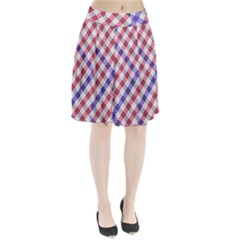 Webbing Wicker Art Red Bluw White Pleated Skirt by Mariart