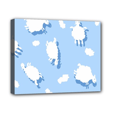 Vector Sheep Clouds Background Canvas 10  x 8 