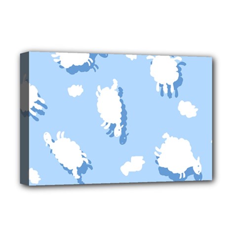 Vector Sheep Clouds Background Deluxe Canvas 18  x 12  