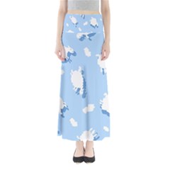 Vector Sheep Clouds Background Maxi Skirts