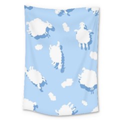 Vector Sheep Clouds Background Large Tapestry