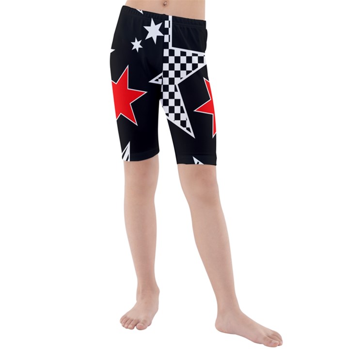 Stars Seamless Pattern Background Kids  Mid Length Swim Shorts