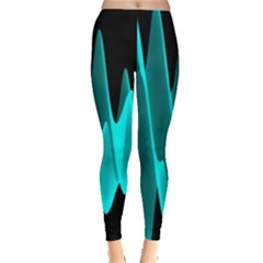 Wave Pattern Vector Design Leggings  by Nexatart