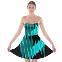 Wave Pattern Vector Design Strapless Bra Top Dress by Nexatart