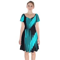 Wave Pattern Vector Design Short Sleeve Bardot Dress by Nexatart