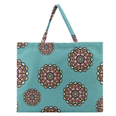 Circle Vector Background Abstract Zipper Large Tote Bag by Nexatart