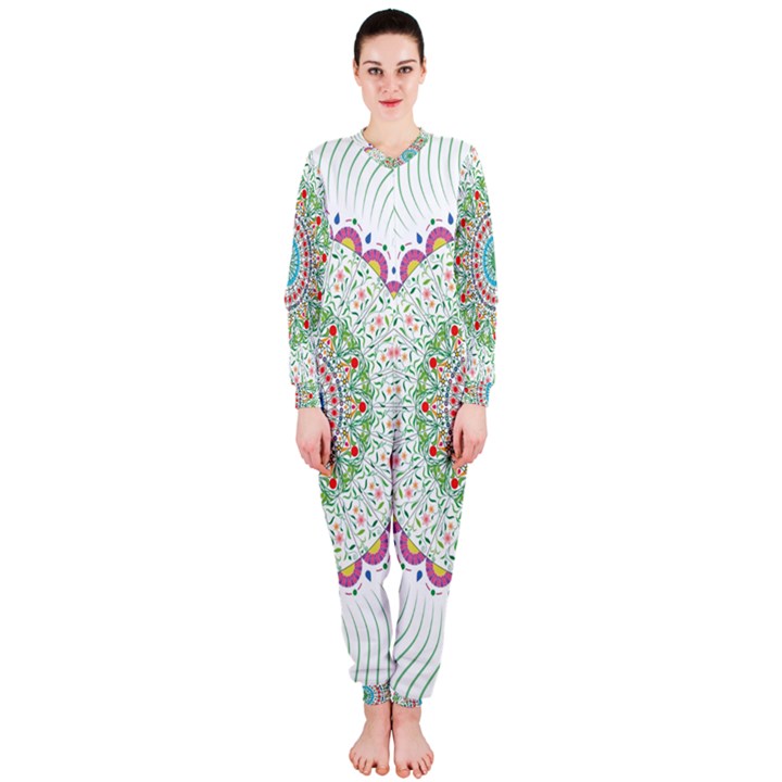 Flower Abstract Floral OnePiece Jumpsuit (Ladies) 