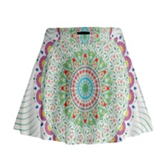 Flower Abstract Floral Mini Flare Skirt