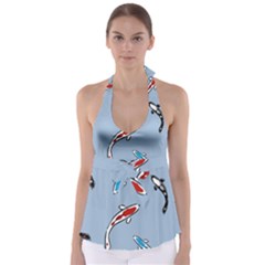 Koi Carp East Vector Seamless Babydoll Tankini Top by Nexatart