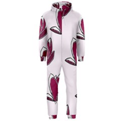 Magnolia Seamless Pattern Flower Hooded Jumpsuit (men)  by Nexatart