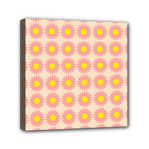 Pattern Flower Background Wallpaper Mini Canvas 6  x 6 