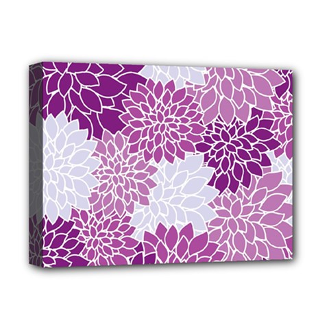 Floral Wallpaper Flowers Dahlia Deluxe Canvas 16  X 12  