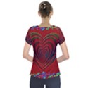 Red Heart Colorful Love Shape Short Sleeve Front Detail Top View2