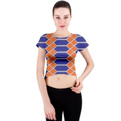 Pattern Design Modern Backdrop Crew Neck Crop Top