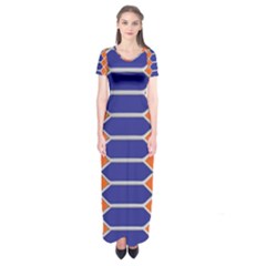 Pattern Design Modern Backdrop Short Sleeve Maxi Dress