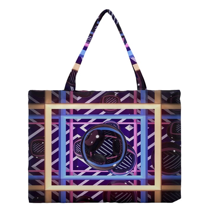 Abstract Sphere Room 3d Design Medium Tote Bag