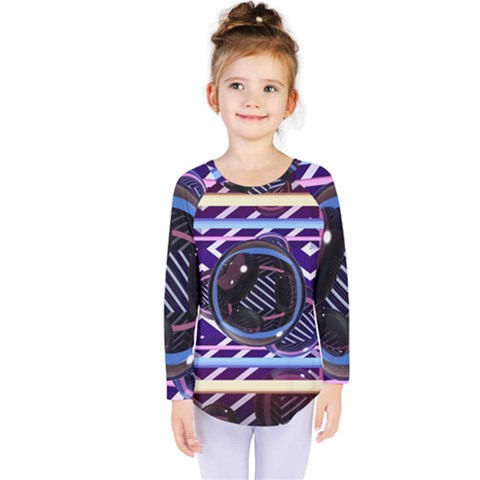 Abstract Sphere Room 3d Design Kids  Long Sleeve Tee by Nexatart