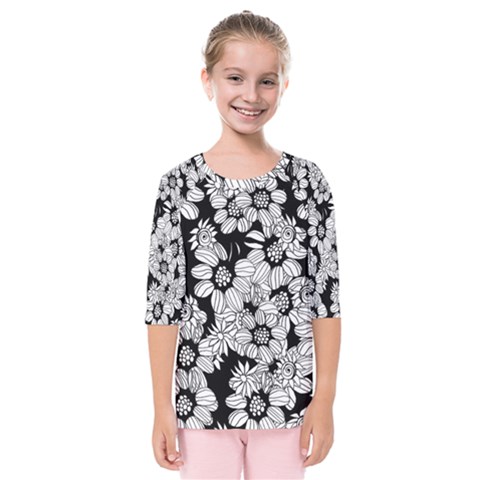 Mandala Calming Coloring Page Kids  Quarter Sleeve Raglan Tee by Nexatart