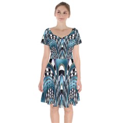 Abstract Art Design Texture Short Sleeve Bardot Dress by Nexatart