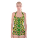 Jungle Love In Fantasy Landscape Of Freedom Peace Boyleg Halter Swimsuit  View1