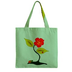 Plant And Flower Zipper Grocery Tote Bag by linceazul