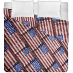 Usa Flag Grunge Pattern Duvet Cover Double Side (king Size) by dflcprints