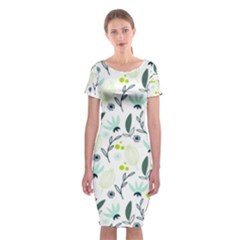 Hand Drawm Seamless Floral Pattern Classic Short Sleeve Midi Dress by TastefulDesigns