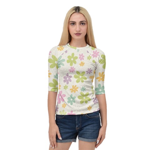 Beautiful Spring Flowers Background Quarter Sleeve Tee by TastefulDesigns