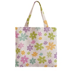 Beautiful Spring Flowers Background Zipper Grocery Tote Bag by TastefulDesigns