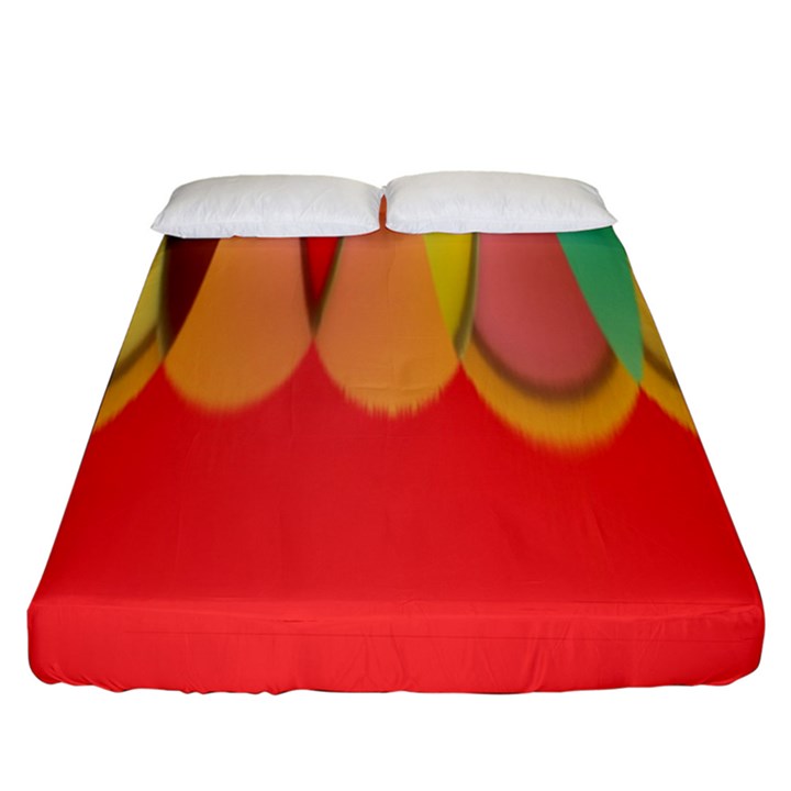 Colors On Red Fitted Sheet (King Size)