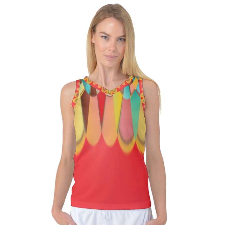 Colors On Red Women s Basketball Tank Top