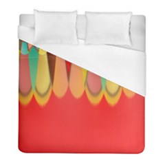 Colors On Red Duvet Cover (full/ Double Size) by linceazul