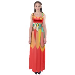 Colors On Red Empire Waist Maxi Dress by linceazul