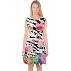 Flamingo Capsleeve Midi Dress by PattyVilleDesigns