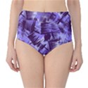 Purple Paint Strokes High-Waist Bikini Bottoms View1